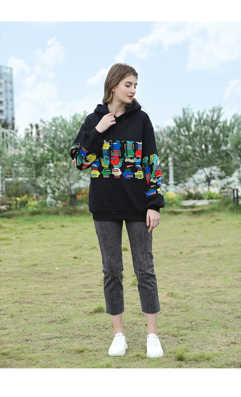 Felpe con cappuccio pullover stampate da donna